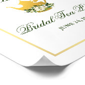 Green Floral Gold Brautparty Tee Party Willkommen Poster (Ecke)