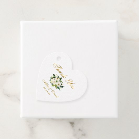 Green Floral Gold Hochzeit Vielen Dank Herz Geschenkanhänger (Beispiel)