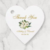 Green Floral Gold Hochzeit Vielen Dank Herz Geschenkanhänger (Vorderseite)