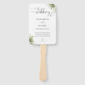 Green Floral Heart Script Wedding Program Fächer (Vorderseite)