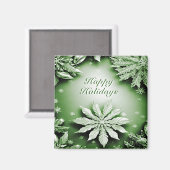 Green Floral Holiday Weihnachtsmagnet Magnet (Vorderseite/Rückseite)