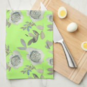 Green Floral Kitchtuch Geschirrtuch (Viertel Falte)