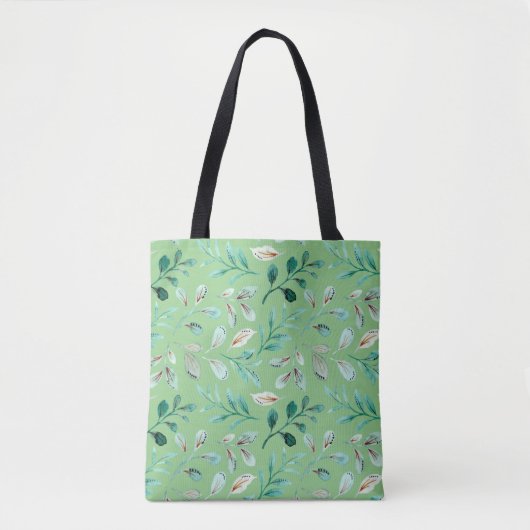 Green Floral Leaves Nature Tasche (Vorderseite)