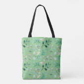 Green Floral Leaves Nature Tasche (Rückseite)