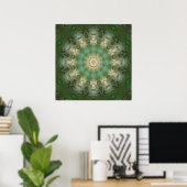 Green Floral Medallion Kaleidoskop Poster (Heimbüro)