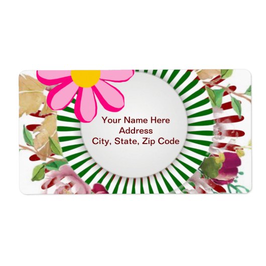 Green Floral Monogram Labels (Vorne)