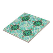 Green Floral Muster Tile Fliese (Seite)