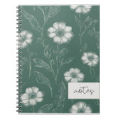 Green Floral Notebook Notizblock (Vorderseite)