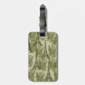 Green Floral Paris Eiffel Tower Gepäckanhänger (Rückseite vertikal)
