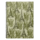 Green Floral Paris Eiffel Tower Notizblock (Vorderseite)