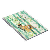 Green Floral Pattern Black Girl Reading Writer's Notizblock (Rechte Seite)