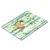 Green Floral Pattern Black Girl Reading Writer's Notizblock (Linke Seite)