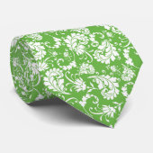Green Floral Pattern Custom Necktie Krawatte (Gerollt)