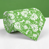 Green Floral Pattern Custom Necktie Krawatte