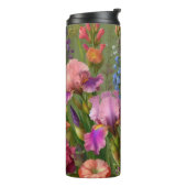 Green Floral Pattern Travel Tumbler Cup  Thermosbecher (Nach links gedreht)