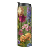 Green Floral Pattern Travel Tumbler Cup  Thermosbecher (Nach rechts gedreht)