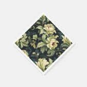 Green Floral Peony Modern Serviette (Ecke)