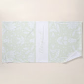 Green Floral Personalisiert William Morris Pattern Strandtuch (Vorderseite)