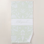 Green Floral Personalisiert William Morris Pattern Strandtuch (Vorderseite)