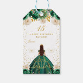 Green Floral Princess Happy Birthday Geschenkanhänger (Vorderseite)