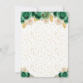 Green Floral Princess Quinceañera Dankeskarte (Rückseite)