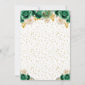 Green Floral Princess Quinceañera Einladung (Rückseite)