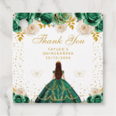 Green Floral Princess Quinceañera Geschenkanhänger (Vorderseite)