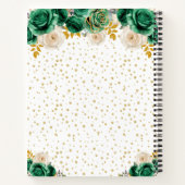 Green Floral Princess Quinceañera Notizblock (Rückseite)