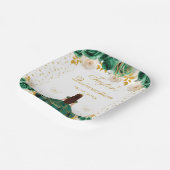 Green Floral Princess Quinceañera Pappteller (Gewinkelt)