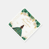 Green Floral Princess Quinceañera Serviette (Ecke)