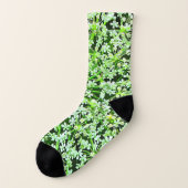 Green Floral Queen Annes Lace Muster Socken (Links - Außen)