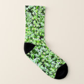 Green Floral Queen Annes Lace Muster Socken (Links - Innen)
