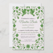 Green Floral Romantic Aesthetic Spanish Wedding Einladung (Vorderseite)
