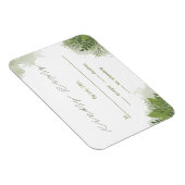 Green Floral RSVP Card Magnet (Rechte Seite)