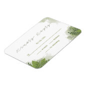 Green Floral RSVP Card Magnet (Linke Seite)