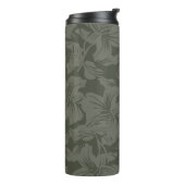 Green Floral seamless pattern backgroundabstract, Thermosbecher (Nach links gedreht)