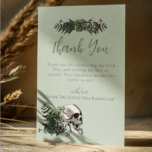 Green Floral Skull und Rose Irish Brautparty Dankeskarte