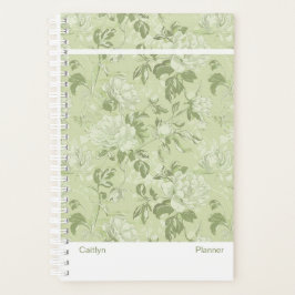 Green Floral Small Planner Planer