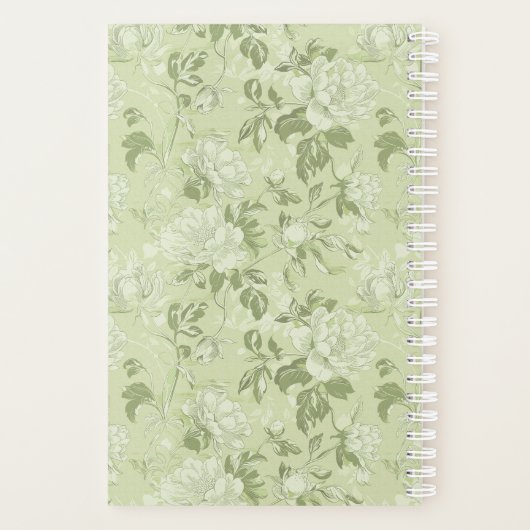 Green Floral Small Planner Planer (Rückseite)