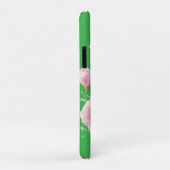 Green Floral Soft Pink Flowers Elegant Case-Mate iPhone Hülle (Hinten/Rechts)