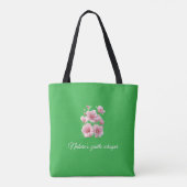 Green Floral Soft Pink Flowers Elegant Tasche (Rückseite)