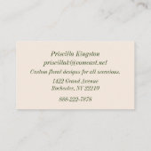 GREEN FLORAL SWAG BUSINESS CARD VISITENKARTE (Rückseite)