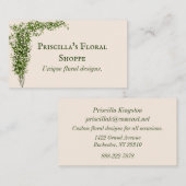 GREEN FLORAL SWAG BUSINESS CARD VISITENKARTE (Vorne/Hinten)