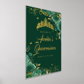 Green Floral Swirl Quinceanera Willkommenszeichen Foliendrucke (Ablage )