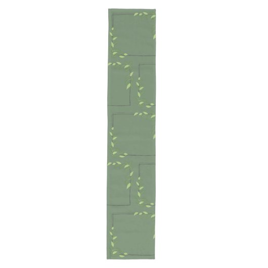 Green Floral Table Runner Mittelgroßer Tischläufer (Vorderseite)