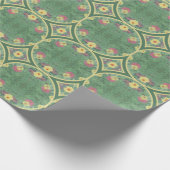 Green Floral Tile Geburtstag Geschenkpapier (Ecke)