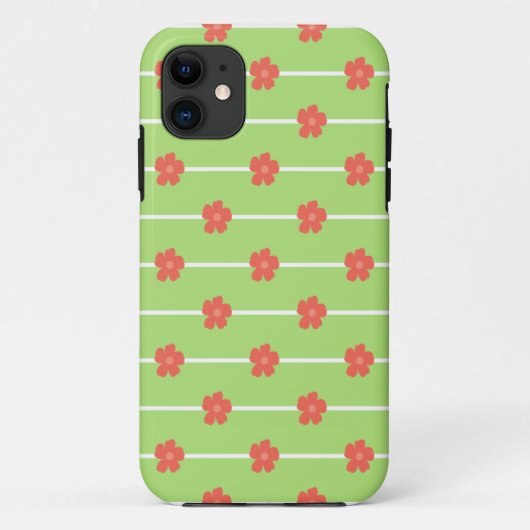 Green Floral Tiles Case-Mate iPhone Hülle (Rückseite)