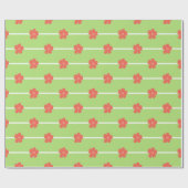 Green Floral Tiles Geschenkpapier (Flach)