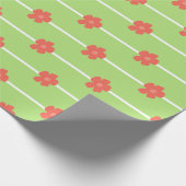 Green Floral Tiles Geschenkpapier (Ecke)