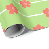 Green Floral Tiles Geschenkpapier (Rolleneckpunkt)